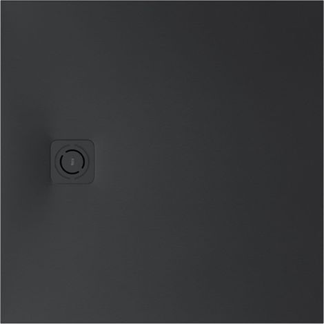 Receveur de douche extra plat en Stonex® "Terran-N"+Grille "Twist"-900x900mm - Noir (1/2)