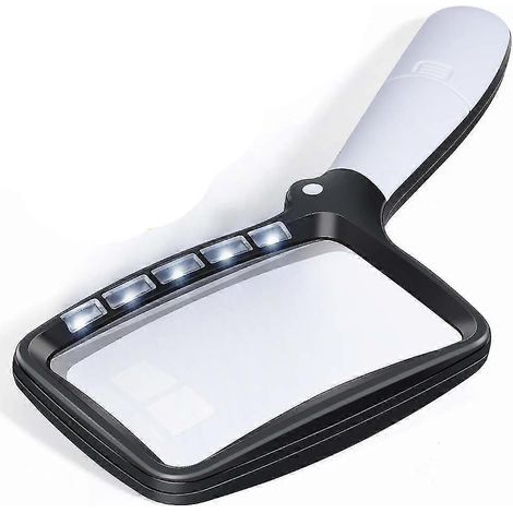 Loupe de lecture pliable, grande loupe LED avec lumière, loupe de poche à 2 modes, luminosité réglable (1/5)