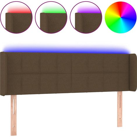 Maison Exclusive - LED Kopfteil Dunkelbraun 147x16x78/88 cm Stoff (1/5)
