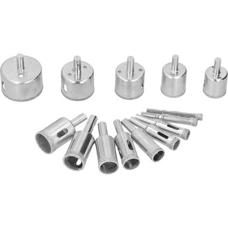Lot de 15 trépans diamantés acier carbone, scie cloche pour céramique, usage industriel (1/5)