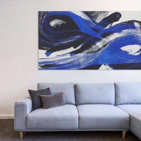 Tableau infini bleu en toile imprimée, 90x60 cm (1/5)
