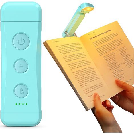 Lampe de Lecture Rechargeable, Lampe Lecture au Lit, 3 Couleurs Chaudes X 5 Réglages de Luminosité, Compacte et Durable, Cadeau pour les Liseuse Lampe de Lecture (Bleu-Pro Max) (1/5)
