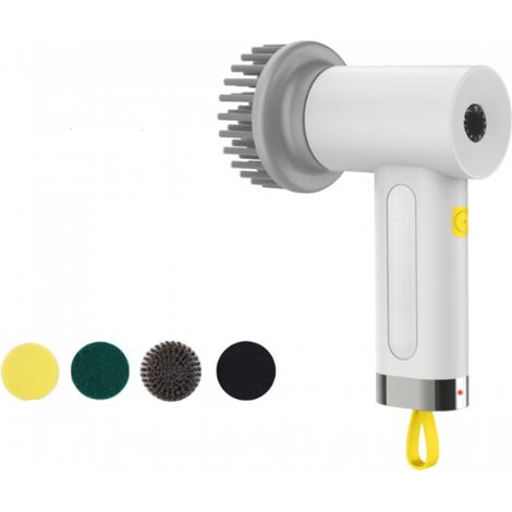Brosse de nettoyage électrique avec 2 modes, 4 têtes pour salle de bain, cuisine, et nettoyage des joints