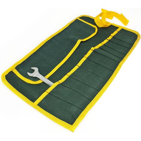 Estuche de tela para llaves fijas, combinadas Y acodadas enrollable, 12 compartimentos (1/3)