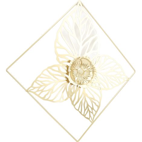 Ornement mural doré moderne, décoration murale pour la maison, la chambre, l'intérieur, motif floral