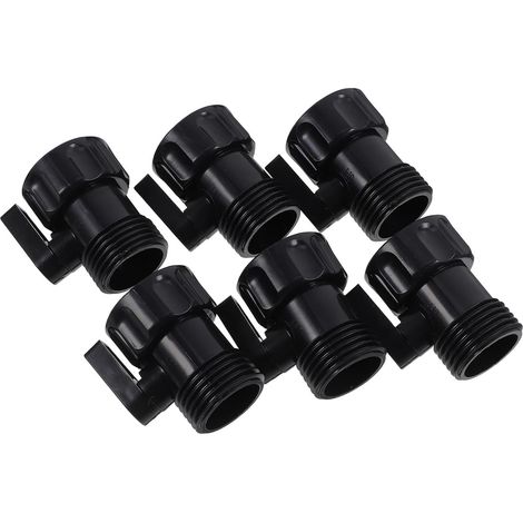 Raccord D’Extension pour Tuyau D’arrosage 3/4 Noir, 6 Pièces Abs, Clapet Anti-retour Intégré, Contrôle Précis du Débit, sans Fuite, pour Arrosage et Irrigation (1/5)