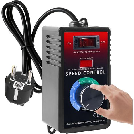 Régulateur de vitesse, régulateur de tension AC 220 V 15 A, régulateur de vitesse moteur, convertisseur de fréquence, régulateur de tension du moteur avec protection contre les surcharges pour (1/5)