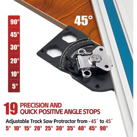 Guide d’angle réglable pour scie circulaire sur rail – Équerre de positionnement pour coupe précise – Sciage longitudinal ou transversal (1/5)