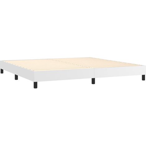 Somier de láminas con patas estructura de cama de 200x200 cm material sintético blanco TDL0207358 (1/5)