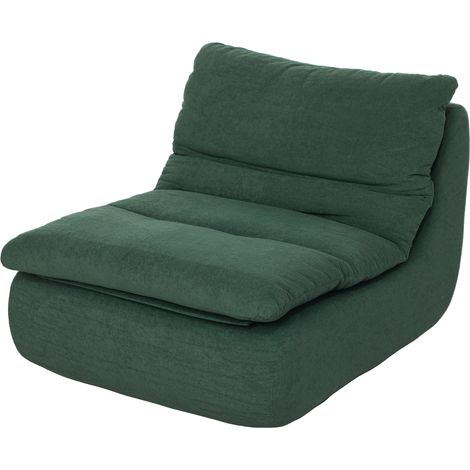 HOMCOM Chaise Longue Moderna e Imbottita in Tessuto Effetto Velluto Verde