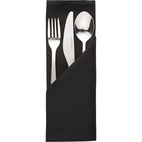 Serviettes noires en polyester Occasions - MITRE ESSENTIALS (1/2)