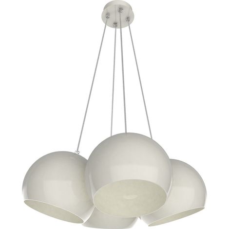 LUMICOM  JOE Sospensione, 4X E27, max 42W, metallo, bianco lucido, D.25cm (1/3)