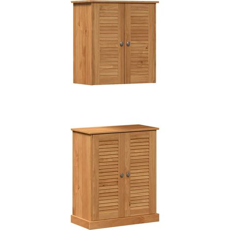 Maison Exclusive - Badezimmermöbel-Set mit Regal VIGO 2 pcs Braun
