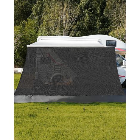 Pare-Soleil Auvent Camping-Car 200x430cm, Écran Brise-Vue Rail Keder en Toile HDPE 220g/m², Occultation 75% Anti-UV, Accessoire Adapté Camping-Car, Fourgon Et Caravane (1/5)
