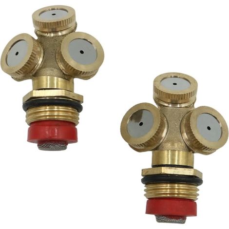 Lot de 2 buses de pulvérisation réglables en laiton avec filtre pour irrigation de jardin (1/5)