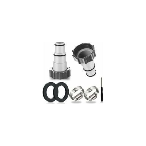 2PCS Adaptateur Tuyau Piscine, Adaptateur Piscine, Adaptateur pour Piscine Intex, Adaptateur Tuyau Piscine, Adaptateur Tuyau pour Pompe, Raccord pour Tuyau Piscine Ø 32 et 38 mm (1/5)