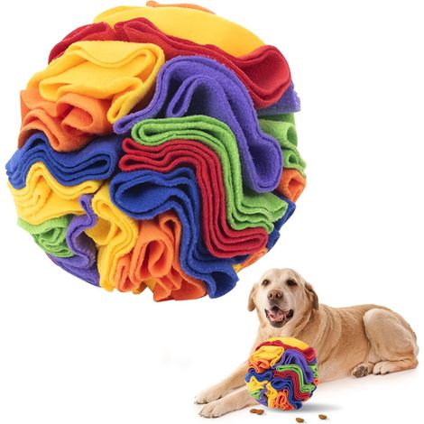 Balle de Fouille pour Chien, Jouet d’Occupation Interactif avec Cache-Friandises, Lavable, pour Petits et Moyens Chiens, Ø20 cm (1/5)