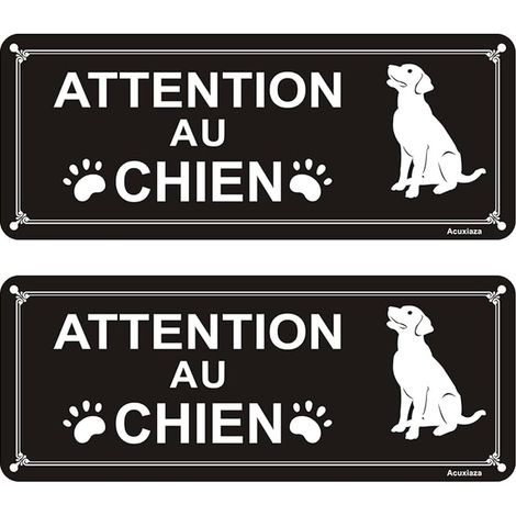 Warning Dog Sign, 25 x 10 cm, Reflective Aluminium (1/2)