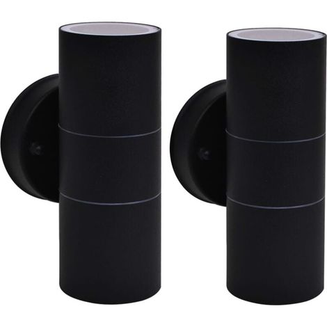 Applique murale d'extérieur 2 pcs Acier inoxydable vers le bas/haut (1/3)