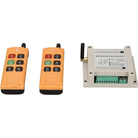 Kit émetteur-récepteur radio 433 MHz comprenant une télécommande sans fil 6 canaux DC12V avec interrupteur pour LED et relais (1/5)