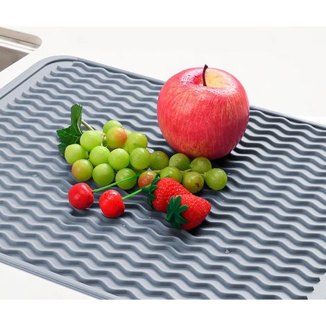 Tapis Egouttoir Vaisselle Silicone 30 ×15 cm Egoutoire Vaisselle Cuisine Tapis Vaisselle Tapis Evier Cuisine Repliable Résistant à la Chaleur Gouttoir (1/5)