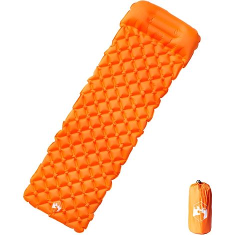 Aufblasbare Isomatte mit Kissen Orange