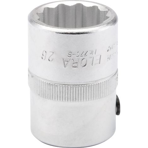 Draper 26mm Bi-Hexagon Socket for 3/4-Inch Drive – Metric Square Drive Socket, 3/4" Square Drive, Model 00749 (1/5)