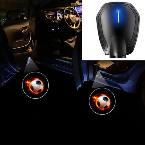 (1 pièce - K) Lampe de bienvenue LED sans fil rechargeable par USB pour portière de voiture, projecteur laser avec logo, éclairage à induction automatique, éclairage décoratif universel pour portière (1/4)