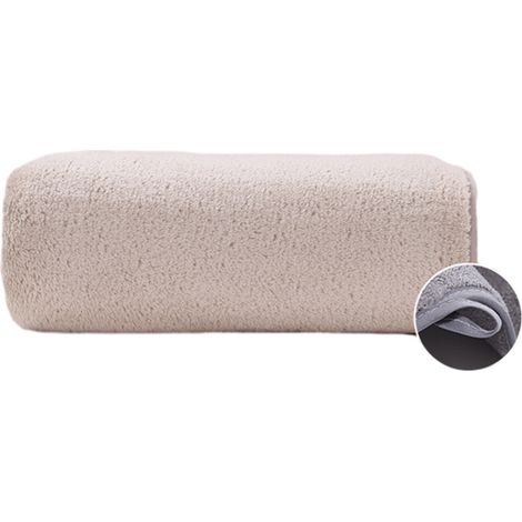 Toalla de baño de terciopelo suave y absorbente - color camel claro (1/5)