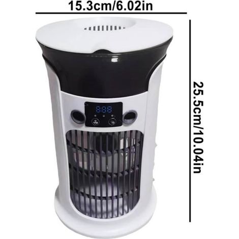 Ventilateur de Bureau 180 ° Oscillant 3 Niveau Fine Mist Tower Fan avec 880 ML Réservoir d'eau USB Charge,Orange (1/5)