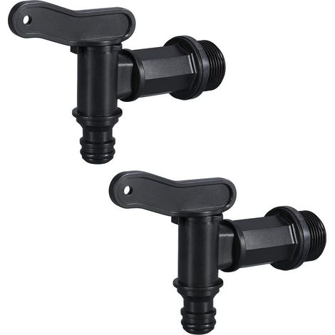 Robinet Cuve 1000l Plastique 3/4'' pour Recuperateur Eau de Pluie, Adaptateur de Bote de Rangement d'eau IBC avec Joint Contre-Ecrou et Raccord de Robinet (2 Pcs) (1/5)