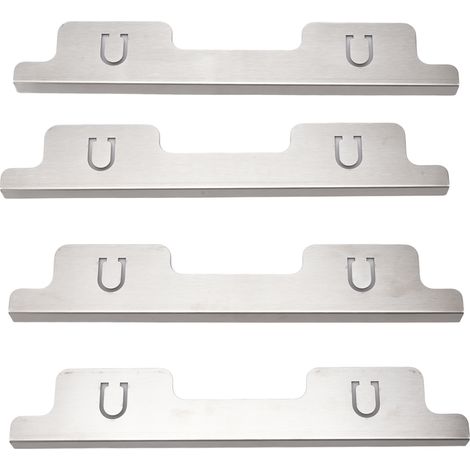 2 paires de couvercles rétractables pour trous de cuisinière de 13,78 à 27,56 pouces, en acier inoxydable, couleur argent. (1/5)