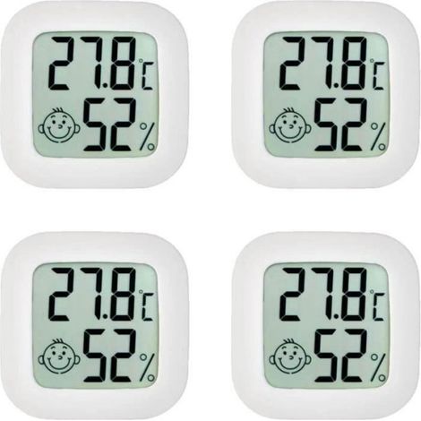 [4-Pack] Thermomètre d'ambiance intérieur  Hygromètre numérique Intelligent  Moniteur température Maison  Humidimètre capteur (1/4)