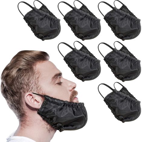 6 (Stück) Bartstirnband, Bartabdeckung, Gesichtsmaske, Gesichtsschutz, Schlaflatz (schwarz) (1/5)