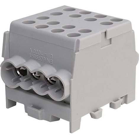 Hauptleitungs-Abzweigklemme - grau, 1-polig 2x Eingang 35 mm² / 6x Ausgang 25 mm²