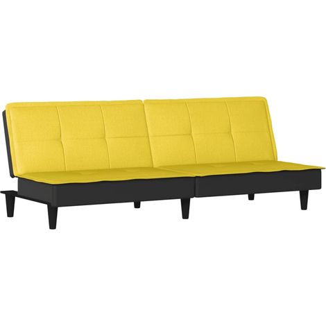 Sofá cama de tela amarillo claro 020019247
