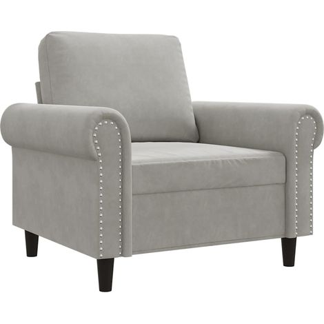 Fauteuil relax Fauteuil Gris clair 60 cm Velours (1/5)