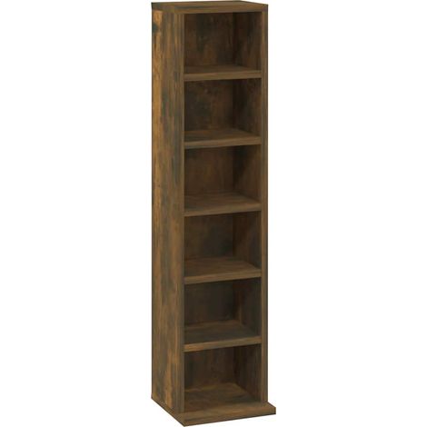 Estantería de CD madera contrachapada roble ahumado 21x20x88 cm vidaXL