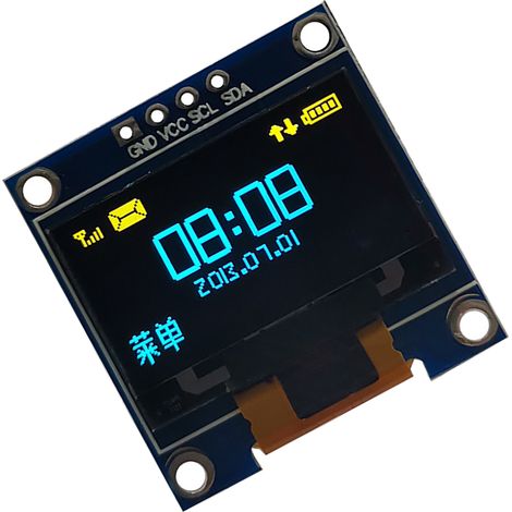 Écran OLED bicolore jaune/bleu 3,3 V/5 V 0,96 pouce, module d'affichage OLED I2C série (1/5)
