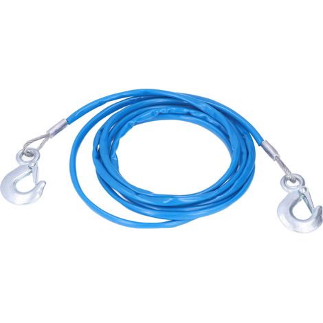 Câble de sécurité en acier de 4 m (13,12 pi) de long, câble de remorquage de 3 tonnes, crochet de remorquage pour voitures, VUS et camions légers (1/5)