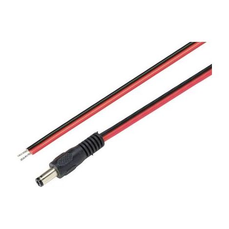 TRU COMPONENTS TC-9556664 Câble de raccordement basse tension DC mâle - extrémité(s) ouverte(s) 5.5 mm 2.1 mm 2.00 m 1 pc(s) Y609882