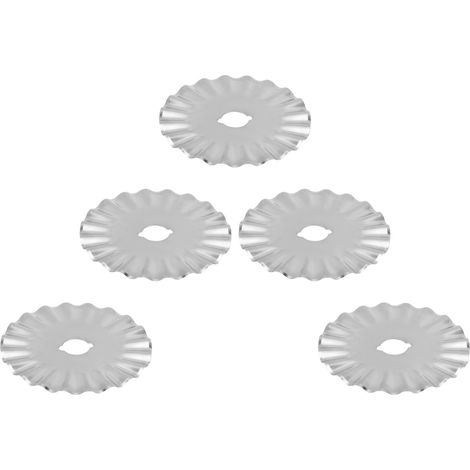Lot de 5 lames de couteau à découper le tissu, le papier et le tissu, pour machine à coudre ou machine à découper, avec rouleau de coupe et fil ondulé de 45 mm. (1/5)