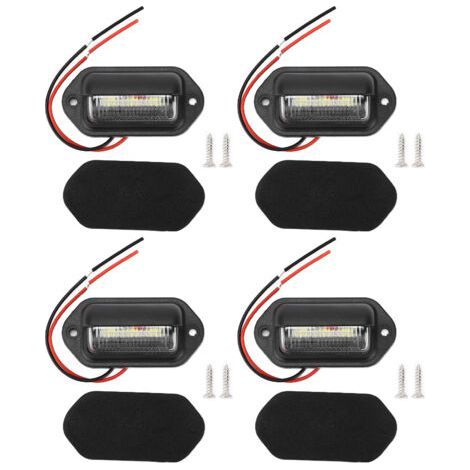 Lampes de plaque d'immatriculation 12V 6LED, 4 pièces, lumière blanche haute luminosité, étanche pour voiture (1/4)