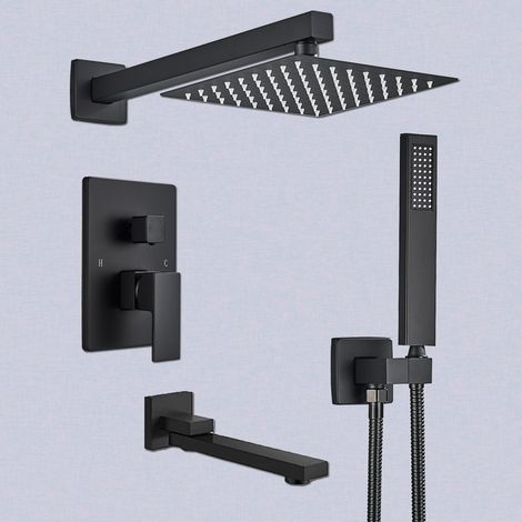 Colonne de Douche Encastrée avec Mitigeur pour Douche Réglable en Hauteur Colonne de Douche avec Haute Pression Pommeau de Douche et Douche à Pluie 3 modes (1/4)