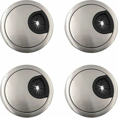 4 PCS Alliage de Zinc Passe Cable Passage de Cable en Métal de 60mm, Couvercle de Trou de Cable de Bureau d'ordinateur, Trou de Gestion de Passe-cable (1/5)