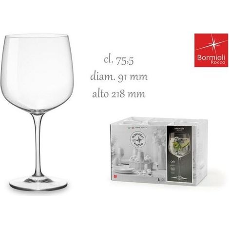 Bormioli Rocco FDZ181797 Premium Calici Cocktail XL Set 6 pezzi 75.5 cl Vetro Star Glass
