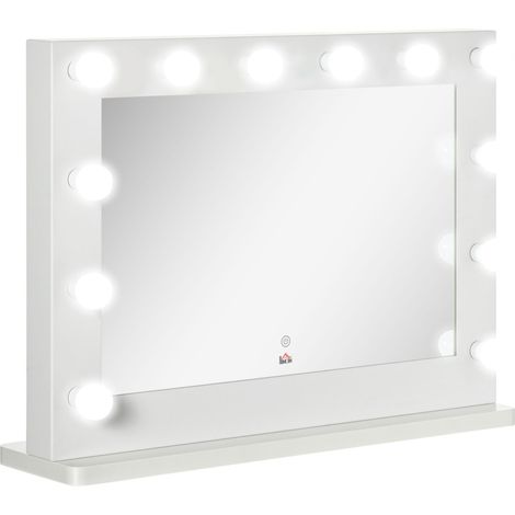 Specchio da trucco LED 80 x 60 cm bianco HOMVRA (1/5)