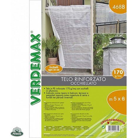 TELO TRASPARENTE CON RAFIA RINFORZATO OCCHIELLATO 5X6M