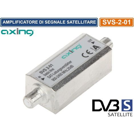 AMPLIFICATORE SEGNALE SATELLITARE TV SAT AXING 20 dB +2 F SPINE 950 - 2400 MHZ (1/4)