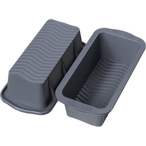 Kuchenform, Silikon-Kuchenform, 2 Stück Mini-Rechteck-Kuchenform, Antihaft-Silikonform (21 x 9,5 x 6,5 cm) (1/4)